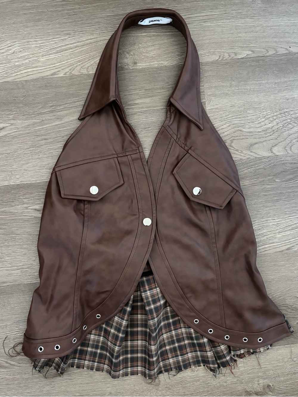24ans - Faux leather halter top
